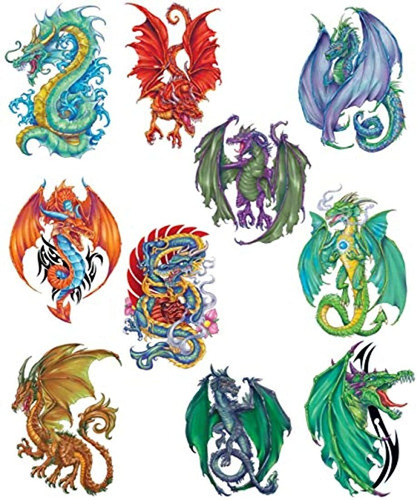 Tatuajes Temporales De Dragones De Fantasía