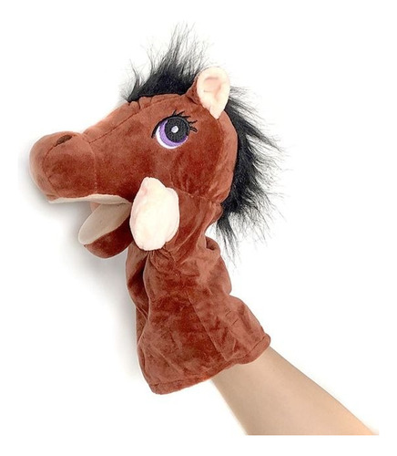 Cavalo Fantoche Pelúcia De Mão Teatro Infantil Animais 25cm