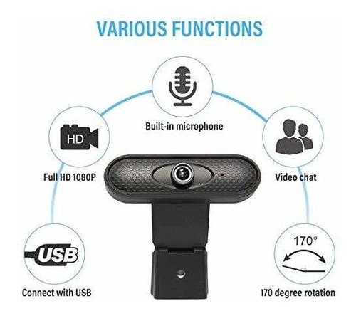 Camara Hd 1080p Microfono Usb Para Pc Mac Ordenador Gran