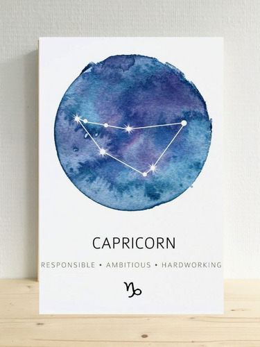 Cuadro Capricornio Signo Zodiaco Constelacion Personal 20x30
