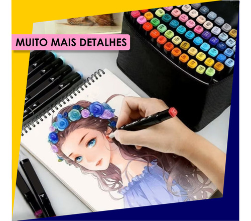 60 Cores Incríveis Canetinhas Permanentes Dupla Ponta!