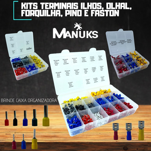 Kit Conectores Ilhos Tubolar,olhal, Forquilha, Pino 1010 Pçs