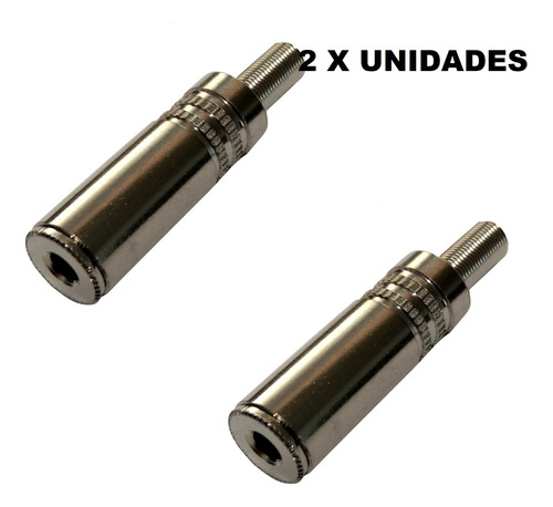 2x Conectores Enchufe Jack 3.5mm Stereo Hembra Para Soldar 