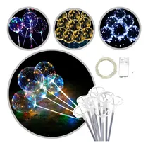 Comprar Set 100 Globos Burbuja Transparente Burbuja + Leds + Varilla