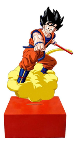 10 Centro De Mesa Alcancía Goku Recuerdo Para Fiesta Rojo