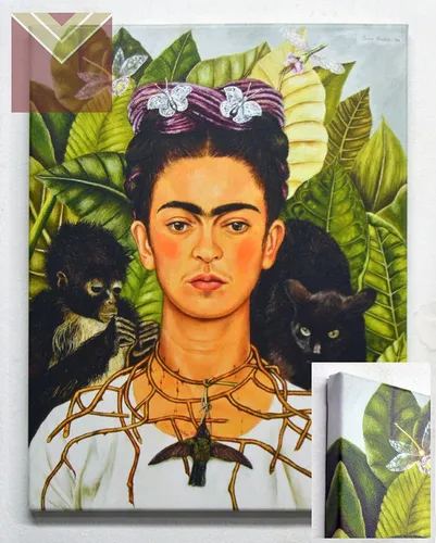 comprar Cuadro Canvas En Bastidor Frida Kahlo Autorretrato 40x50 Cm