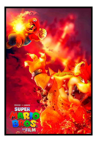 Cuadro Premium Poster 33x48cm Super Mario Bros Bowser