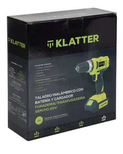 Taladro Atornillador De 20v 1 Batería Color Verde