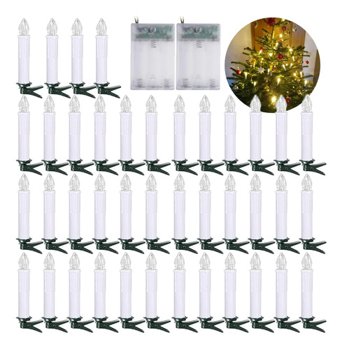 40 Velas Led Navideñas Sin Llama