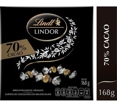 Chocolates Finos Lindt Lindor 70% Cacao Excelente Regalo