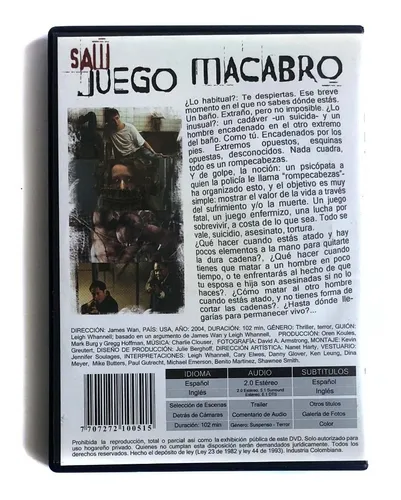Dvd Película Saw ( Juego Macabro) - Excelente Estado (Usado)