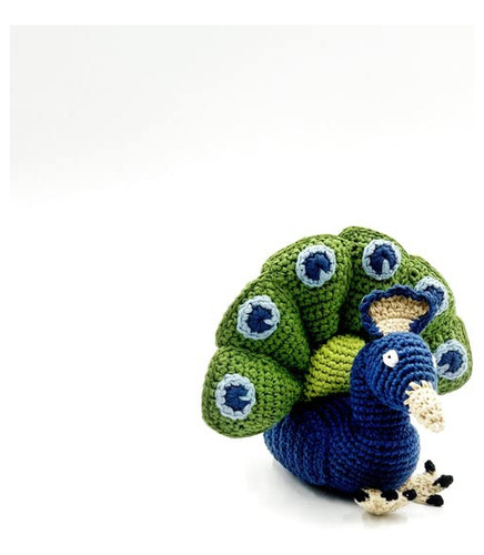 Pebble | Sonajero De Pavo Real Hecho A Mano | Crochet | Com.