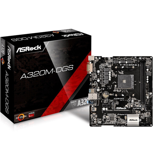 Placa-mãe Asrock A320m-dgs Ddr4 P/ Amd Am4