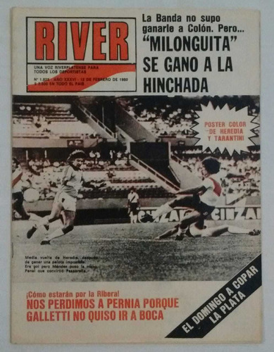 Revista River 1828 - Vs Colon Y Boca 1980 Fs