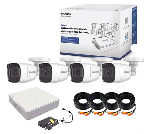 Kit Camaras De Seguridad 1080p Dvr 4 Canales 4 Camaras Audio