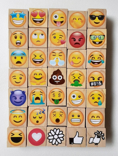 Imagen 3 de 3 de Emoticones Emojis - Set De 35 Caritas De Moda 1.5cm