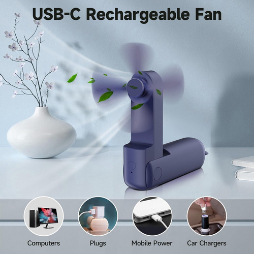 Mini Ventilador De Mano, Ventilador Plegable, Portátil, Con