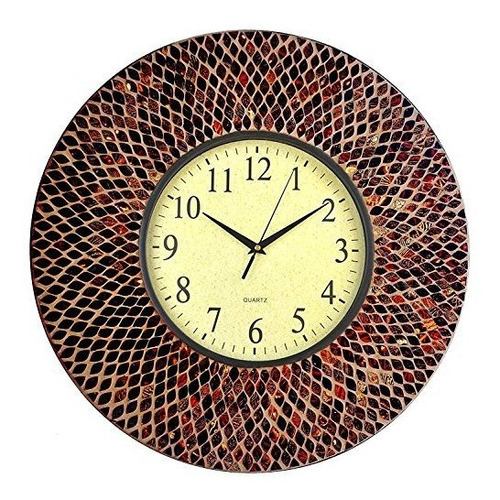 Lulu Decor, Reloj De Pared De Mosaico De Color Ámbar De 19  