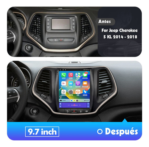 Zk Estéreo Tesla 2+32g Para Jeep Cherokee 5 Kl 2014-2018
