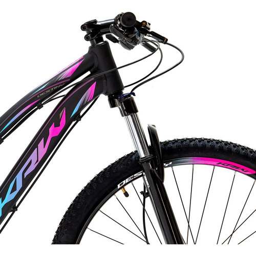 Bicicleta Aro 29 Krw Alum 27v Shimano Acera Hidrál Trava S31 Cor Preto/pink E Azul
