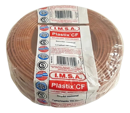 Cable Unipolar Imsa 4mm Corte X 50 M Normalizado Iram Marrón