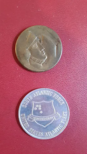 comprar 2 Medallas Antiguas Escuela Militar Y Unitas Lote, Ne008