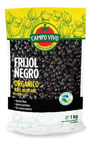 Frijol Negro Campo Vivo Orgánico Bolsa De 1 Kg