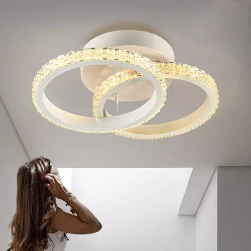 Lámpara De Techo Led Con Cristales Decorativos Para La Sala.