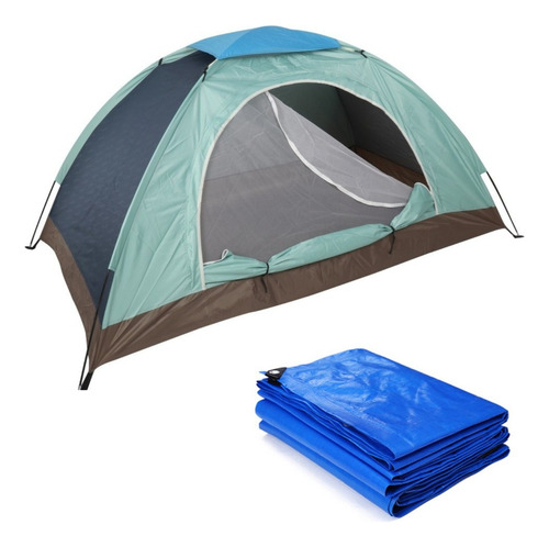 Carpa Camping Iglu Para 1-2 Personas + Lona Impermeable 4x5