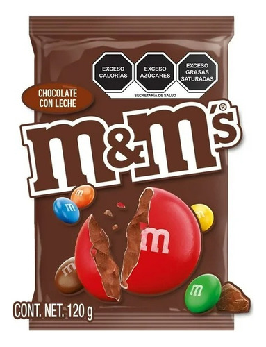 2 Pza Chocolates M&m's Con Leche Confitados 120 G