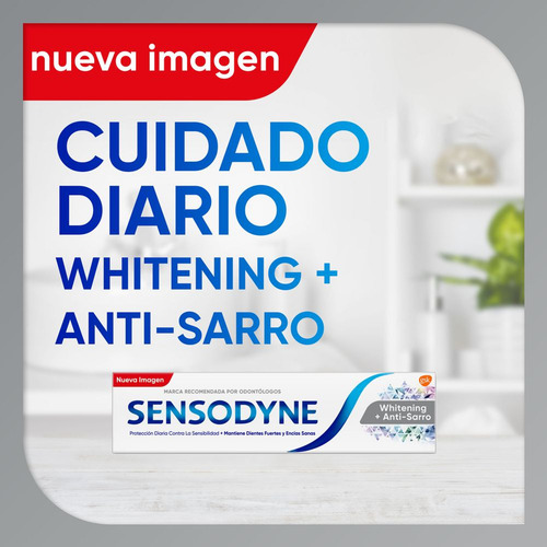 Sensodyne Pasta de Dientes Whitening Anti-Sarro Protección Diária Pasta Dental Para Dientes Sensibles 1 Unidad 113 g