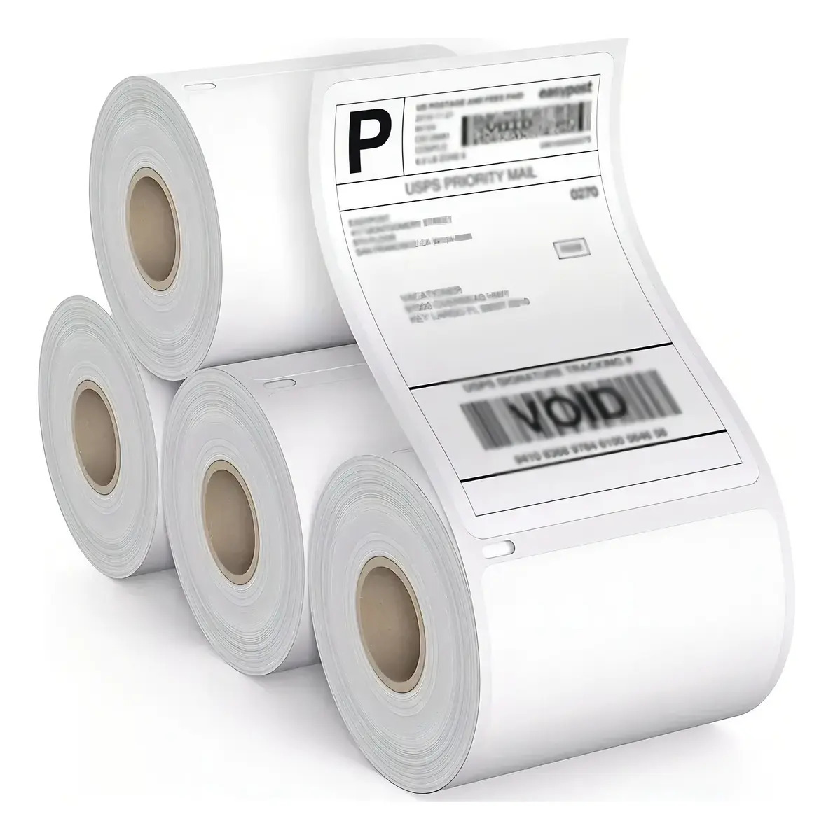 Etiquetas Térmicas Ribetec 4x6 Pulgadas Rollo 350 Adhesivas Blancas