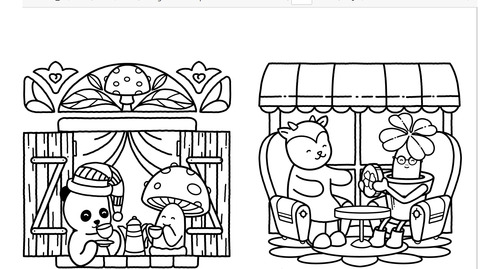 Kit 40 Desenho Browmies Natureza Serena Para Pintar E Colorir - Folhas Avulsa A4 ! 2 Por Folha!+ Pasta