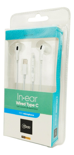 Audífonos In Ear Wired Type-c M/libre Blanco Mlab 08977