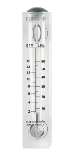 Flujómetro Rotametro 1 PuLG Para Agua Y Aire 2-16 Gpm, Lpm