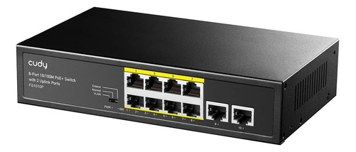 Switch With 2 Uplink Ports 120w, 8 10/100mbps Poe+@120w