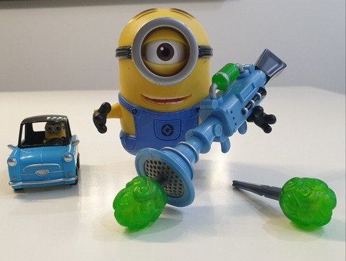 Muñeco Minions Con Arma Lanzadora Importado Usa