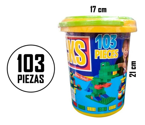 Juego De Bloques En Balde 103 Pcs