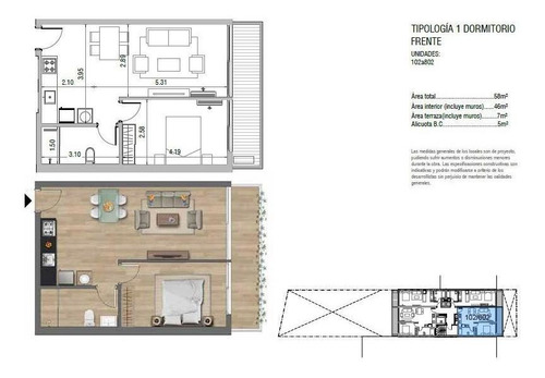 Imagen 4 de 11 de Punta Carretas , Apto De 1 Dormitorio, Primer Piso .
