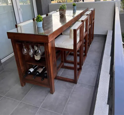 Isla De Cocina Con Taburetes Mesa Alta Taburetes Alto 6 Pers