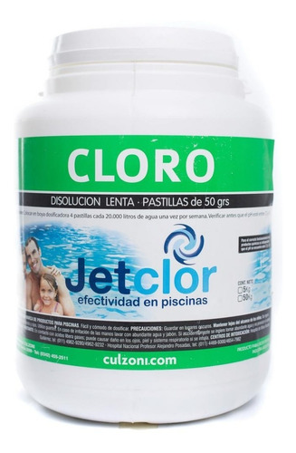Pastillas De Cloro Jetclor 50 Grs Por 5 Kg