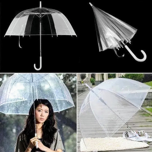 Paraguas Transparente 2 Pzs En  Forma De Hongo 
