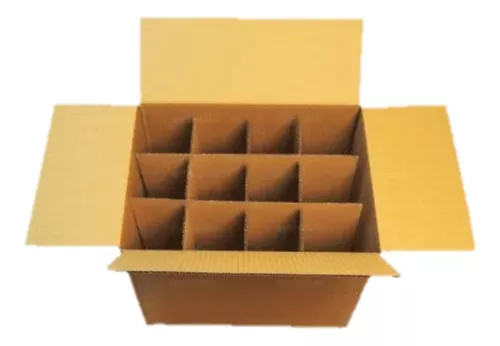 Caja En Carton 35x26x32cm Para Botellas Lts Con Separadores