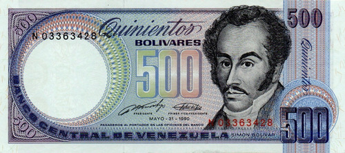 Billete 500 Bolívares 31 De Mayo 1990 Serial N8
