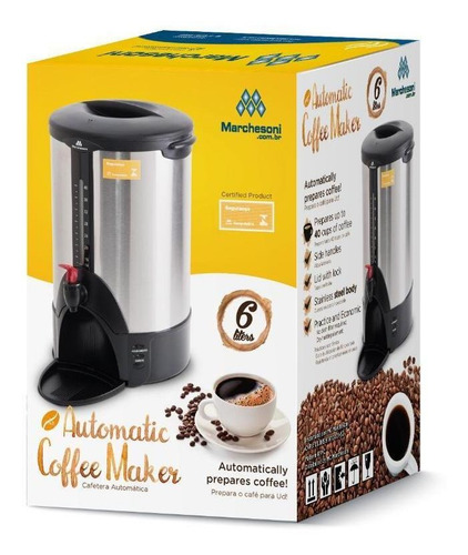 Cafeteira Automática 6 Litros 220v Aço Escovado - Marchesoni