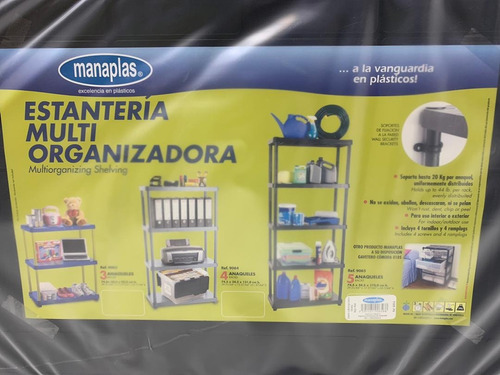 Estante Estanteria Plastico 4 Piso Manaplas 7560 58.30 Xavi