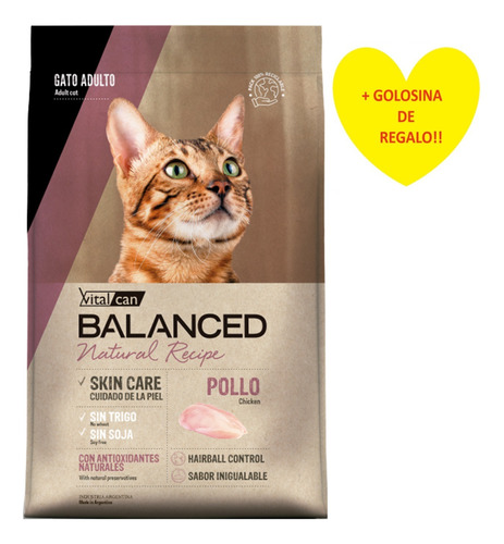 Vitalcan Balanced Natural Gato Adulto Pollo 15k + Regalo