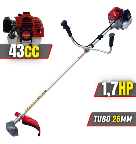 Podador De Grama Gasolina Kawashima Bcj431 1,7hp + Kit Facas