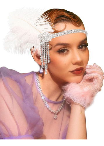 Naiska 1920 - Diadema De Plumas Con Forma De Flapper Para Mu