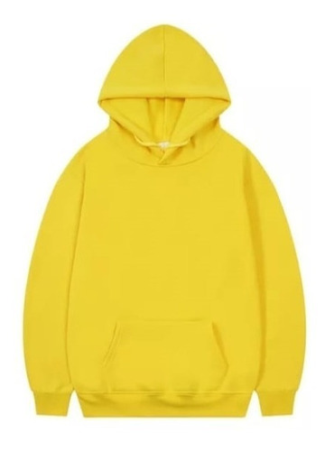 Saco O Hoodie  Unicolor Para Niño Y Adulto - Unisex Amarillo